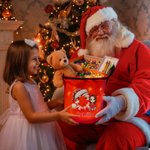 Personalisierter LED Weihnachtssack im Weihnachten-Design mit Cartoon-Figur Initiale und Namen Weihnachtsgeschenk für Kinder Freunde Familie