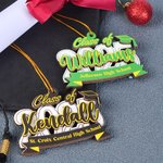 Personalized Graduation Cap Wooden Ornament with School Name Year and Name Home Decor Christmas Gift for Graduates Friends