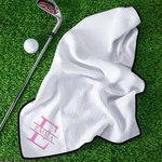 Personalized Embroidered Golf Club Pattern Waffle Golf Towel with Name and Hanging Clip Sports Accessories Birthday Gift for Golf Players Lovers