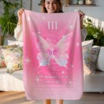 Couverture Personnalisée Papillon Ange Numéro Multicolore Douceur Anniversaire Noël Cadeau pour Famille Amis