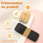 Marque-Page Magnétique en Cuir PU Personnalisé avec Fleur de Naissance et Nom Cadeau d’Anniversaire pour les Amateurs de Lecture