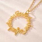 Personalized Circular 3-5 Names Necklace Birthday Anniversary Christmas Gift for Women