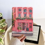 Personalized Oil Painting Style Bookstore Portable Kindle Case with Text Daily Use Birthday Gift for Book Lovers Bookworms