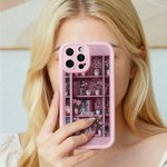 Personalised Pink Bookshelf Floral Shockproof Phone Case with Name for iPhone Birthday Christmas Gift for Book Lover Bookworm