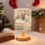 Personalized Cardinal Photo Flaxen Fabric Table Lamp with Name and Text Home Decor Christmas Memorial Gift for Family