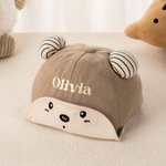 Personalized Adorable Multicolor Embroidered Bear Hat with Name 3-18 Months Baby Accessory Birthday Christmas Gift for Babies Parents