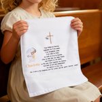 Personalized Multicolor Lord's Prayer 100% Cotton Towel with Embroidered Name Daily Use Religious Baptism Gift for Christian Friends