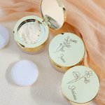 Personalized Birth Flower Makeup Box with Name and Powder Puff Travel Essentials Birthday Gift for Women