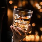 Personalized The Godfather Whiskey Decanter Glass Wooden Storage Box Set with Name Birthday Father's Day Gift for Whiskey Lovers