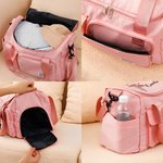 Personalised Birth Flower Name Large Travel Duffle Bag with Multi Compartments and Shoulder Strap Back to School Birthday Gift for Women Girls