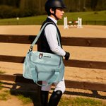 Personalised Multi-Compartment Embroidered Horse Face Waterproof Travel Bag with Name and Shoulder Strap Equestrian Game Day Gift for Horse Lovers