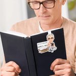 Marcapáginas magnético personalizado con personaje de dibujos animados nombre y texto regalo de cumpleaños para amantes de los libros