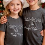 Personalized Multicolor Cute Gingerbread Man 100% Cotton T-shirt with Name and Text  Christmas Gift for Baker Christmas Lovers