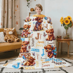 Personalized Floral Highland Cow Butterfly Star Soft Throw Blanket with Name and Initial Home Decor Baby Shower Birthday Gift for Kids Babies