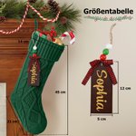 Personalisierter Weihnachtsstrumpf mit Holz Namensanhänger Weihnachtssocke Haus Deko Weihnachtsgeschenk für Familie