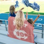 Personalised Ball Silhouette Soft Throw Blanket with Name and Number Birthday Team Gift for Sports Lovers