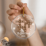 Personalised Snowflake Crossword Puzzle Art Acrylic Christmas Ornament with Text and Year Home Tree Decor Christmas Gift for Family Friends