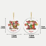 Personalized Happy HoHoHo to You Santa Claus Acrylic Ceramic Ornament with Initial Name and Year Tree Decor Christmas Gift for Kids Family
