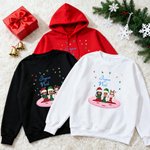Sweat à Capuche Personnalisé avec 2 à 6 Personnages de Dessin Animé et Noms Tenue Quotidienne Cadeau Noël pour Meilleures Amies Sœurs