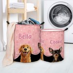 Personalised 3D Cartoon Dog Laundry Storage Basket with Name and Handle Nursery Decor Birthday Gift for Dog Lovers