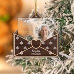 Personalized Letter-Shaped Photo Acrylic Ornament with Name Text and Year Christmas Memorial Gift for Family
