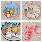 Personalized Ice Cream Dripping Softball Baseball Christmas Shake Ornament with Name Home Tree Decor Christmas Gift for Baseball Lover Softball Player