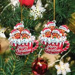 Personalized 3-6 Gingerbread Cocoa Mug Double-Sided Printing Christmas Ornament with Name Home Decor Merry Chrismas Gift for Family Friends