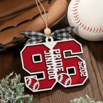 Ornement en bois personnalisé avec nom pour le thème du ballon de sport Cadeau de Noël pour les amateurs de sport