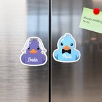 Gepersonaliseerde Cartoon Kleine Gele Eend Koelkastmagneet met Naam en Beroep Koelkastdecoratie Verjaardagscadeau voor Familie Vrienden