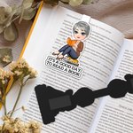 Personalized Cartoon Reading Character Magnetic Bookmark Clip with Name Birthday Christmas Gift for Men Women Book Lovers