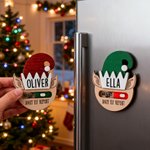 Personalized Daily Elf Report Christmas Ornament Fridge Magnet with Name Toggle to Naught or Nice Christmas Gift for Kids