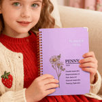 Personalized Birth Flower Bible Verse 2026 Planner Spiral A5 Notebook with Name Monthly Planner Pages Baptism Christmas Gift for Family Christians