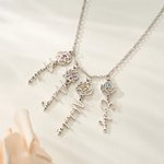 Personalized 1-8 Birth Flower Birthstone Necklace with Name Birthday Anniversary Christmas Gift for Grandma Mom Women