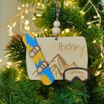 Personalized Wooden Ski-Themed Ornament with Name and Year Christmas Tree Decor Christmas Gift for Ski Enthusiasts