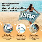 Personalized Hand-Painted Graffiti  Marine Life Pop Art Quick Dry Beach Towel with Name Travel Essential Beach Party Birthday Gift for Famliy Friend