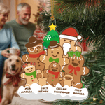 Personalized 1-8 Gingerbread Men Acrylic Ornament with Names Christmas Tree Decor Christmas Gift for Kids Family