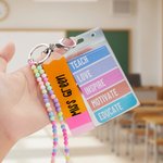 Personalised Pencil Badge Beads Lanyard Set with Name and Tassel Teachers' Day Appreciation Back to School Gift for Teachers Educators