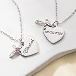 Gepersonaliseerd kruis en geboortesteen Pedant hart-vorm Dainty ketting met gegraveerde tekst Verjaardag Verjaardag Doop cadeau voor kinderen vrouwen