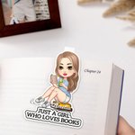 Personalized Cartoon Reading Character Magnetic Bookmark Clip with Name Birthday Christmas Gift for Men Women Book Lovers