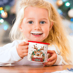Personalized Cute Christmas Elk 12 oz Enamel Mug with Name Christmas Gift for Family Kids