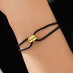 Personalised Minimalist Adjustable 1-5 Interlocking Rings Rope Bracelet with Engraved Names and Patterns Anniversary Birthday Gift for Him Her