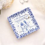 Personalized Retro Floral Butterfly 2-5 Back View Characters Ceramic Trinket Jewellery Dish with Names Daily Use Christmas Gift for Women