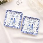 Personalized Retro Floral Butterfly 2-5 Back View Characters Ceramic Trinket Jewellery Dish with Names Daily Use Christmas Gift for Women