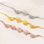 Personnalisé 1-3 Fleurs de naissance Aile d'ange Collier délicat Mémorial Anniversaire Cadeau de Noël pour les femmes