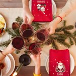 Servilleta personalizada de Papá Noel en 100% algodón con nombre para decoración de mesa regalo de Navidad para familia y amigos