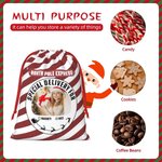 Personalized Reindeer Snowflake Striped Christmas Gift Bag with Photo Christmas Gift for Boys Girls