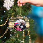 Personalized Christmas Light Camera Photo Acrylic Ornament with Name Text and Year Home Decor Christmas Gift for Family Friends