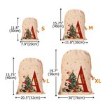 Personalized Cartoon Character Christmas Drawstring Gift Bag with Initial and Name Christmas Gift for Family Kids