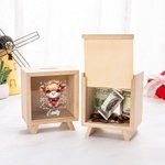 Tirelire en bois personnalisée Vache des Highlands avec bonnet de Père Noël Cadeau de Noël pour garçons filles