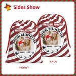 Personalized Reindeer Snowflake Striped Christmas Gift Bag with Photo Christmas Gift for Boys Girls